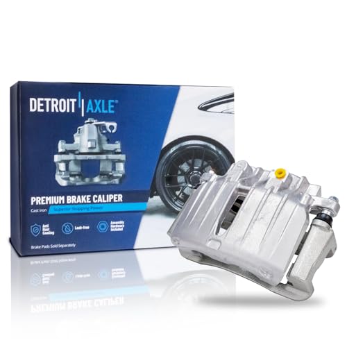 Image of Detroit Axle - Rear Right Brake Caliper for 2001-2006 Chevy Silverado 1500 | GMC Sierra 1500 Suburban Yukon XL Tahoe Cadillac Escalade ESV EXT Passenger Side Disc Brake Caliper w /Bracket Replacement