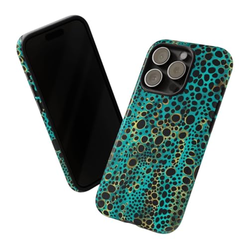 Coque pois abstraits turquoise iPhone 15 Pro sublimez votre mobile