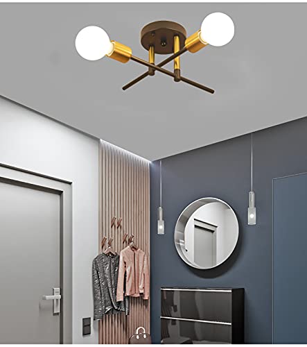 YDYDMIY Two-Light Modern Sputnik Semi Flush Mount #TOP24