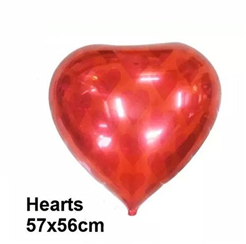 (Pack Of 4) Playing Cards Club Spades Heart Shaped Helium Foil Balloons For Wedding Birthday Anniversary Graduation Party Decoration #TOP1