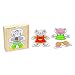 Goki - 2041678 - Puzzle en Bois À Habiller - Animaux Amusants en Coffret Bois - 18 Pièces
