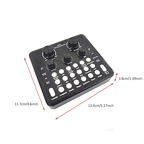 TOTHEBEACH Sound Mengpaneel, V7 Mini Bluetooth Live Soundkaart, Audio DJ Mixer & Voice Changer Geluidskaart met meerdere… - Image 7