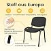 Topsit Besucherstuhl 4er Set – Stapelbarer Konferenzstuhl mit gepolsterter Sitzfläche & Rückenlehne – Ergonomischer Wartezimmerstuhl für Büro, Praxis, Empfang (Schwarz)