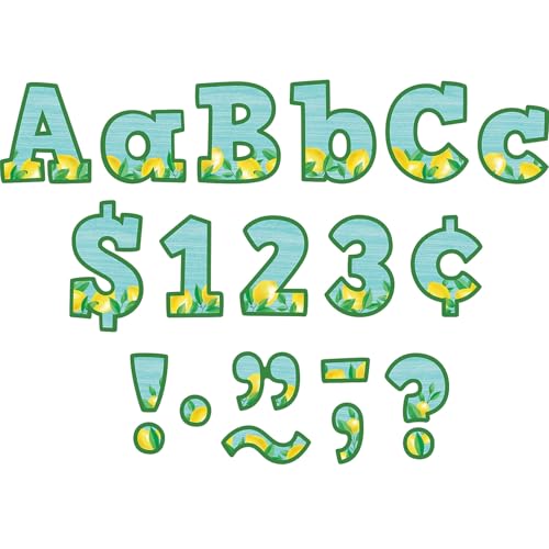 Lettres Lemon Zest de 4 pouces pour décorer les salles de classe et ateliers créatifs