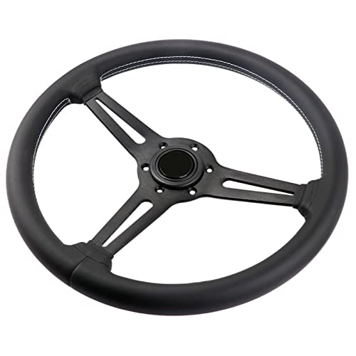 Universal Flat Drift 6 Bolts Steering Wheel Wrapped Genuine Leather