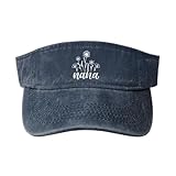 Sbztkngu Women's Nana Floral Sun Visor Hat Navy Blue - Adjustable Empty Top Baseball Cap - Lightweight & Breathable - for Sport Running Tennis Golf
