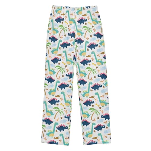 ZZXXB Tropical Dino Boys Long Pants Soft Trousers Elastic Waist Kids Lounge Bottoms with Pockets S-XL