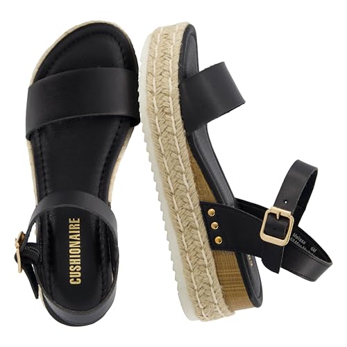 CUSHIONAIRE Melissa Espadrille Platform Sandals For Women with Adjustable Ankle Strap and Memory...