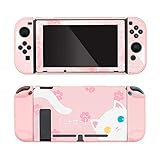  Funda de Protección para Nintendo Switch con Protector de Pantalla-Gato Rosa, Carcasa Completa para Consola y Joy-con, Suave PC Funda Delgada para Switch (Protector de Pantalla)