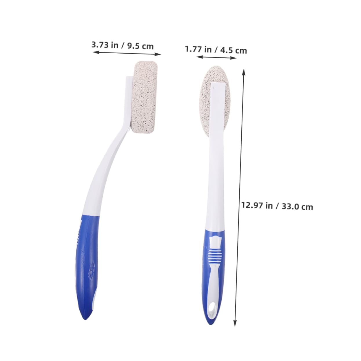 FRCOLOR 2pcs Foot Scrubber with Long Handle Pumice Stone Feet Exfoliator Tool Exfoliating Brush Shower Foot Scrubber for Dead Skin Removal