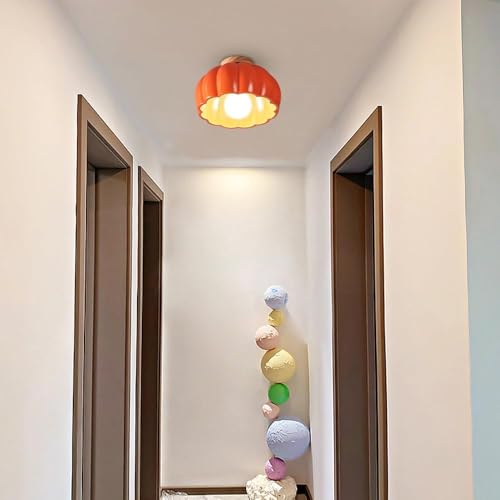 Lámpara de techo empotrada para iluminar pasillos oscuros con cúpula naranja 4