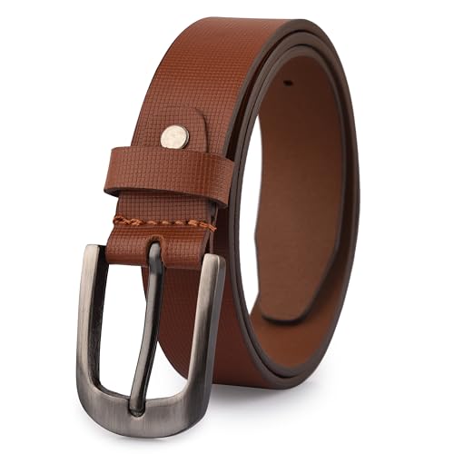 Image of Genuine Leather Belt for Kids, Black /Brown Colour Adjustable Belt with Metal Buckle, Belt for Formal, Casual & Jeans Wear, Waist 20-24-28-30 Inch 3|5|7|9|11 Yrs