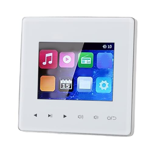 GOWENIC Smart Bluetooth Wall Amplifier, 2.8 Inch HD Touchscreen, Bluetooth Connectivity, with FM Radio, Multi Format Support, for Ceiling Speaker