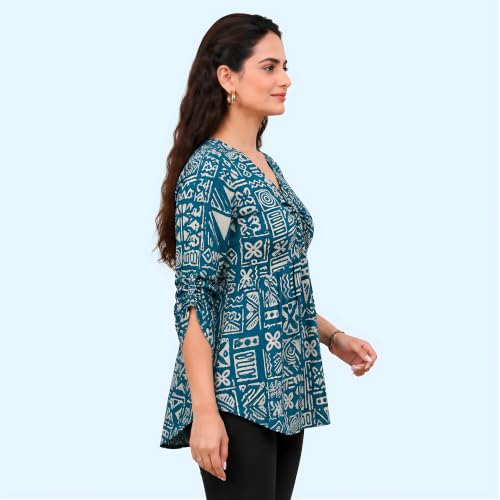 ZELZIS teal cotton top – image 4