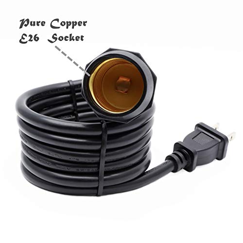 5Ft 1-Socket Mini Pendant Light, Heavy Duty Weatherproof Patio String Lights, E26/E27 Hanging Ceiling Lamp Kit, For Bistro Bar Kitchen Backyard And Industrial Vintage Diy (Thick Wire No Bulb) #TOP3