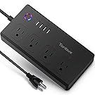 Smart Power Strip WiFi Plug TONBUX Multiple Outlet Surge Protector USB Bar & FCC Certified Remote Control Timing Schedule Voice Control with Alexa Echo Google Home IFTTT Black