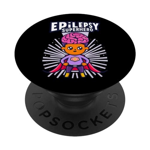 Epilepsy Superhero, my brain is something special! PopSockets Swappable PopGrip, Black