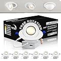 Adetu 4 Inch Gimbal Led Recessed Light, 360°+90° Adjustable Directional Recessed Lighting, 2700K/3000K/3500K/4000K/5000K Dimmable Retrofit Eyeball Can Light with Jbox,ETL(White,6 Pack)