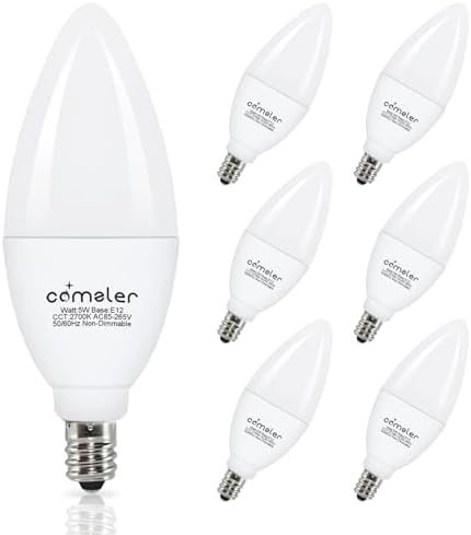 comzler E12 LED Candelabra Light Bulbs 60W Equivalent 2700K Soft White