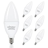 comzler LED Candelabra Bulb, Ceiling Fan Light Bulbs, E12 LED Bulb, 5 Watt 60 Watt Equivalent, Soft White 2700K LED Chandelier Light Bulbs, Candle Bulb Small Base Non-Dimmable, 6 Pack