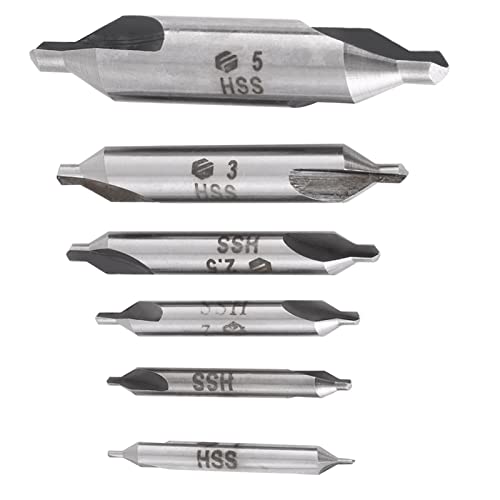 Center Drill Bits, 6Pcs High Speed 60 Degree Hss Center Drill Bits, 1 1.5 2 2.5 3 5Mm Double End Centering Drills Set, Countersink Tools For Metalworking #TOP4