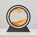 SEEROOTOYS 3D Hourglass Quicksand Night Light 360° Rotating LED Quicksand Painting Bedside Lamp 3D H