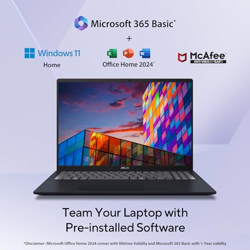 Image of ASUS Vivobook 16, Snapdragon X, 16GB RAM, 512GB SSD, FHD+ 16 inch, Windows 11, Office Home 2024, Quiet Blue, 1.88kg, X1607QA-MB049WS, Qualcomm Adreno iGPU, 45TOPS, M365 Basic (1Year)* Laptop