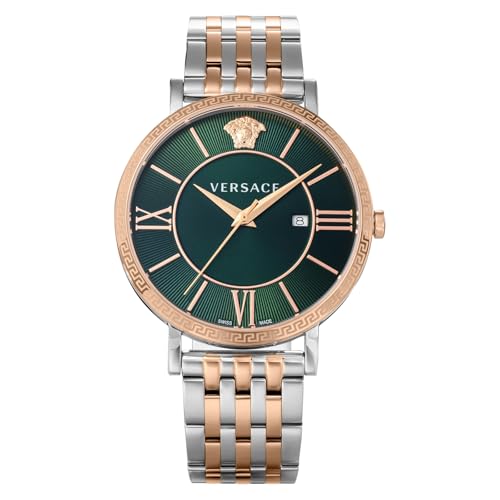 [VERSACE(ヴェルサーチェ)] メンズ 腕時計 ヴェルサーチェ V-ETERNAL ウ゛イエターナル VENCA0424 クォーツ 日常生活防水 サファイアガラス グリーン文字盤 ステンレススチール [並行輸入品]
