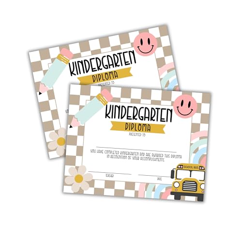 Certificat de maternelle lot de 30 diplômes marron clair de fin d'année 21,6x27,9 cm