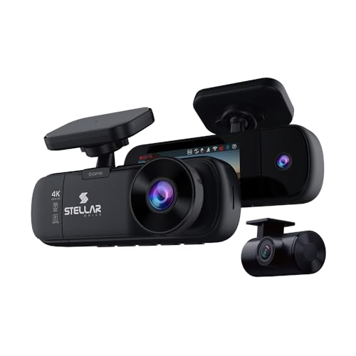 Image of Stellar Drive SD-X4 Fusion 4K Ultra HD 3-Channel Car Dash Cam | Front + Rear + Cabin Recording | GPS Tracking | Built-in 5G WiFi | G-Sensor | Loop Recording | Free App Control