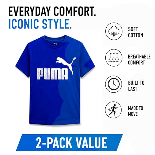 Image of PUMA Boys T-Shirts Athletic Crewneck Short Sleeve Tees (Sizes S-XL)
