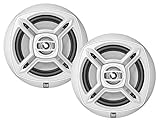 Dual Electronics WSM651 Two 6.5 inch Water Resistant Dual Cone High Performance Marine Speakers with 100 Watts of Peak Power | Gray