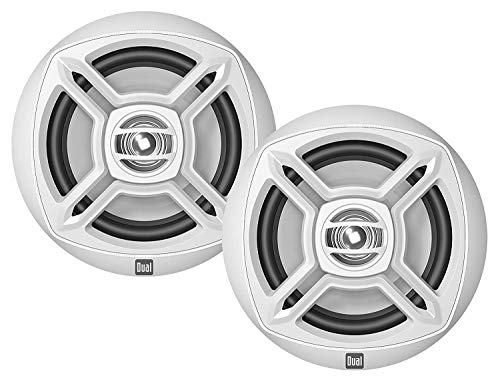 Dual Electronics WSM651 Two 6.5 inch Water Resistant Dual Cone High Performance Marine Speakers with 100 Watts of Peak Power | Gray