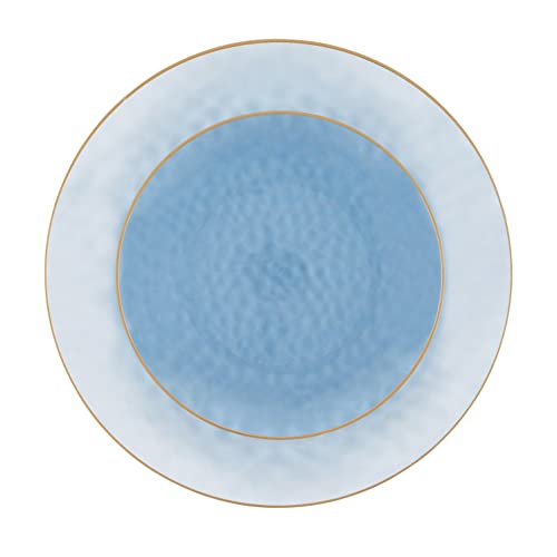 PLASTICPRO 64 Piece Combo Plates Set includes 32-7'' inch Plate & 32-10'' inch Plates Blue Hammered Plastic Party Plate Premium heavyweight Elegant, Disposable, Tableware, Dishes, by PLASTICPRO - Image 6