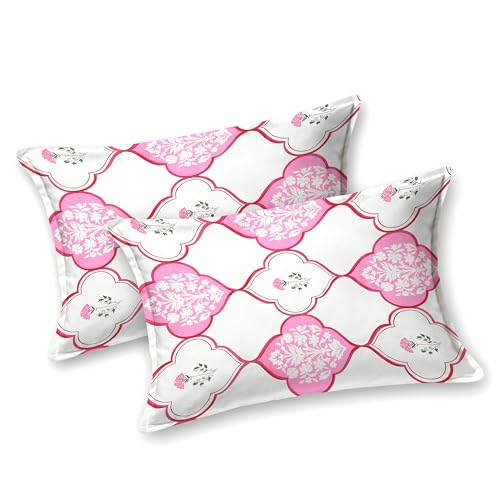 Image of BLOCKS OF INDIA Hand Block Printed 200 TC Cotton King Size Bedsheet | MUGHAL Pink