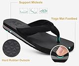 KuaiLu Flip Flops Women Arch Support Yoga Mat Comfortable Summer Beach Walking Thong Cushion Sandals Slip on Outfits Travel Essentials Orthotic Slides Indoor Outdoor Slippers Shoes Black 6 - Image 6