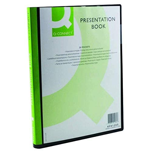 Q-Connect Presentation Display Book 20 Pocket A4 Black KF01265 (Pack of 5) +FINCHLEY Pen Free