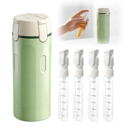 Cadence Travel Containers - 6 Piece Haircare Set - Magnetic Travel Capsules - 2 Small & 4 Medium Capsules - Shampoo, Conditioner, Leave-In Conditioner, Comb, Hair Serum, Hair Gel Labels - Petal