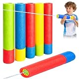 5PCS Foam Water Guns, Colorful Water Pistols for Kids, Push-Pull Water Blaster Pistols, Summer Outdoor Pool & Beach Toys, Water Squirter Shooter for Toddlers, Adults, Boys & Girls