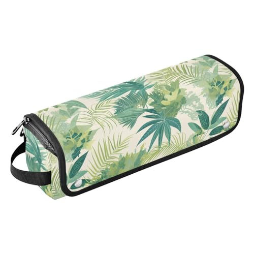 Bolsa de viaje para herramientas de cabello color verde marino con alfombrilla resistente al calor para planchas, rizadores y secadores