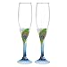 Hortense B. Hewitt Wedding Accessories Elegant Peacock Champagne Flutes, Set of 2