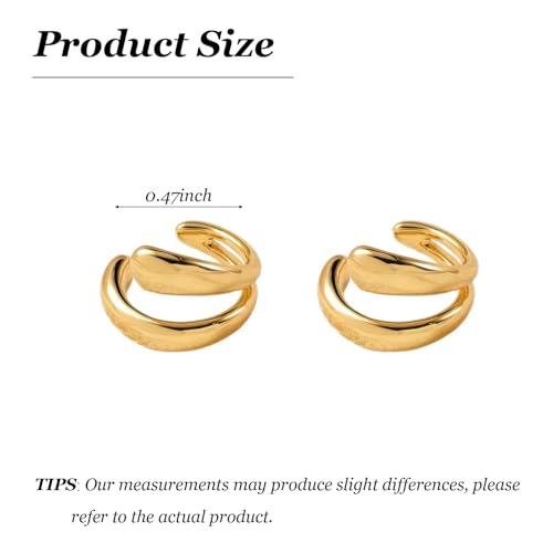 Image of Ear Cuffs Non Piercing Chunky Ear Cuff Earrings for Women Non Tarnish Clip on Cartilage Earrings Trendy Jewelry No Pierced Ears Fake Earring Set Fashion Accessories Jewelry Birthday Gifts