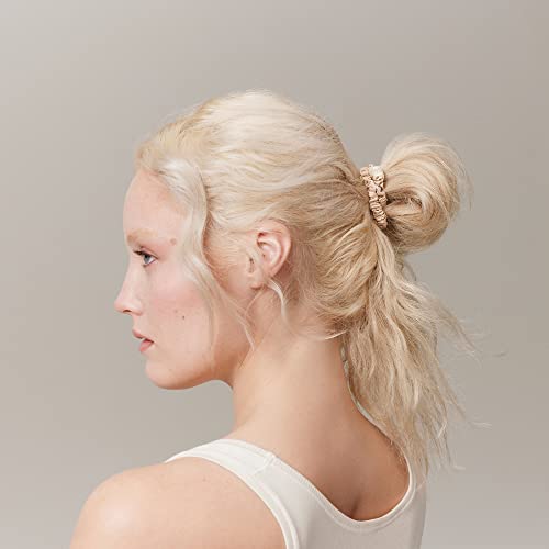 Image of Slip Silk Hair Ties - Skinny Silk Blonde Scrunchies, No Damage, No Crease, Anti-Breakage |100% Mulberry Silk | All Hair Types | Made with Proprietary Slipsilk | Set of 4
