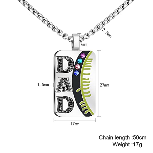 Bauma Auto Personalized Dad Necklace Fathers Day Necklace For Men With 1-5 Birthstones Custom Family Necklace For Dad Grandpa Birthday #TOP5