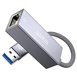 USB 2,5G Ethernet Adapter, USB 3.0 auf RJ45 2.5GbE LAN Netzwerk Adapter, 2500/1000/100/10 Mbps Gigabit Ethernet Internetadapter für MacOS, iPadOS, Windows, Linux, Steam Deck, PC, NAS, Laptop, Tablet