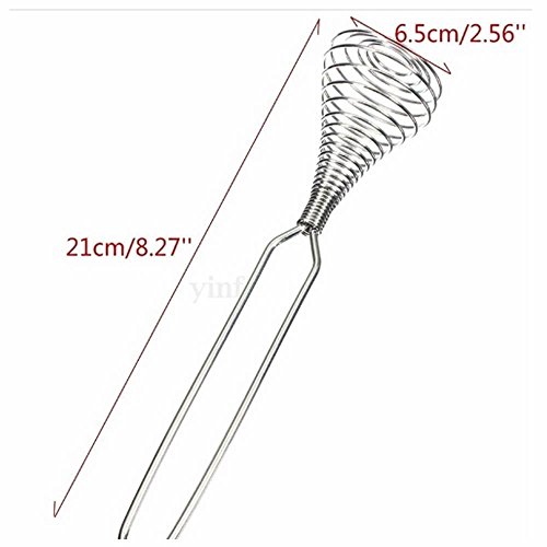 Iskybob Stainless Steel Spring Coil Whisk, Milk & Egg Beater Blender, Kitchen Utensils For Blending #TOP2