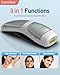 LumiAes Laser Hair Removal for Women and Men, 50℉ Ice-Cooling System and skin sensor for Painless, 3 In 1 Functions, Effective and Long-Lasting Hair Removal Device from home, Full Body(Silver)