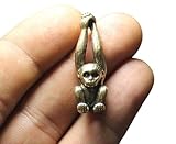 Brass Monkey Sculpture Ornament Keychain Metal Figurine Knick-Knack Lucky Trinket Collectible Fang Shui Miniature