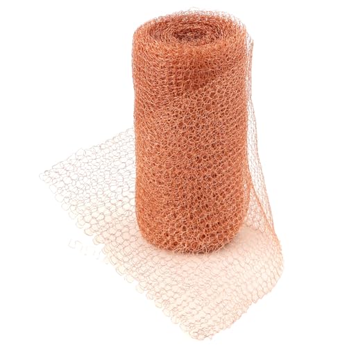 QWORK® - Malla de Cobre para Control de babosas y Caracoles, 12.5 cm x 6 m, Rollo de Malla de Cobre Puro para Interiores y Exteriores, jardín
