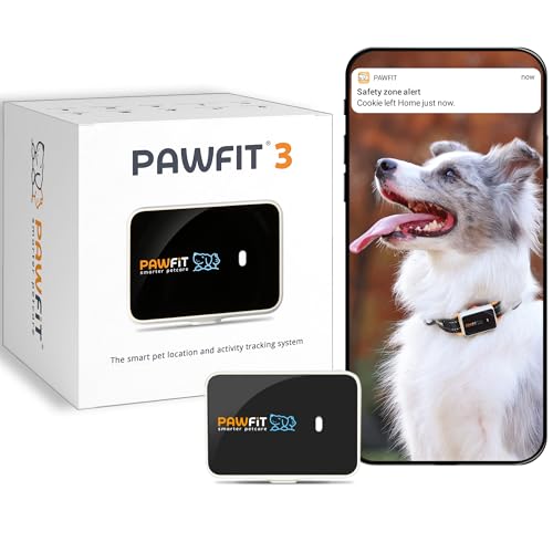 Pawfit 3 GPS Pet Tracker GPS Dog Tracker 4G Live Satellite Tracking, Multiple Smart Alerts, Fully Waterproof Activity Monitor for Dogs, Unlimited Range, Remote Voice Recall, Fits All Collars
